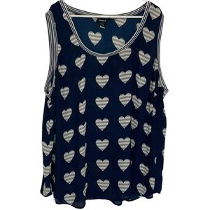 Torrid Sheer Flowy Heart Tank Top
